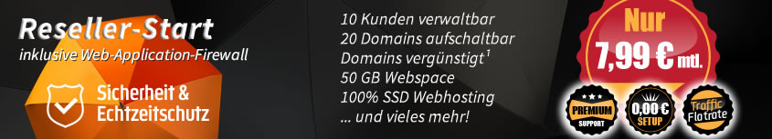 Webhosting Reseller ab 7,99 EUR mtl.