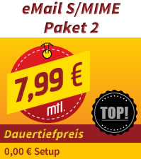 eMail S/MIME Zertifikate zum Dauertiefpreis