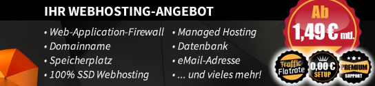 Webhosting, Webspace, Domain, Speicherplatz, Managed-Hosting, Datenbank, eMail-Adresse und vieles mehr!