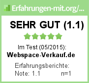 Redaktionstest - Webspace-Verkauf.de ist nun auch bei Erfahrungen-mit.org gelistet